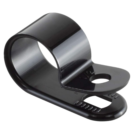 GTSE - White Nylon Plastic Cable Clamps 1/2 Inch Screw Mount 100 Pack