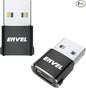 ENVEL USB to USB C Adapter, USB3 5Gbps High Speed Data Transfer, OTG Converter Thunderbolt3 to USB Female Compatible with Apple iWatch iPhone 15 Pro Max iPad Air 4 5 Mini 6 (Black, USB A Male)