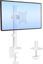 Mount-It! White Single Monitor Stand – Adjustable Desk Arm for Computer Screens – VESA Compatible Holder Up to 32" 19.8 lbs – 360° Rotation, 160° Swivel, 40° Tilt – Space-Saving Clamp & Grommet Base