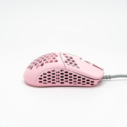 Gwolves Hati HTS Lightweight Honeycomb Wired Gaming Mouse,~52g,3389 Sensor,16,000 DPI, Low Latency,Anti-Interference,6 Programmable Buttons,On-Board Memory,PC/Mac and Laptop (Pink, HTS - Small)