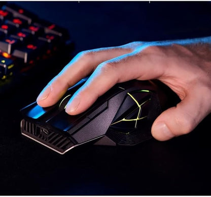 ASUS ROG Spatha X Wireless Gaming Mouse (Magnetic Charging Stand, 12 Programmable Buttons, 19,000 DPI, Push-fit Hot Swap Switch Sockets, ROG Micro Switches&Paracord and Aura RGB lighting),Black
