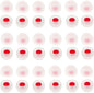 36 Pieces Medium Earbud Tips Soft and Comfortable Ear Bud Replacement Pieces Silicone Fit Most in-Ear Headphones，Inner Hole 3.8mm -5.5mm，Medium White and Red Replacement Eartips