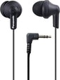 Panasonic ErgoFit Wired Earbuds, 3.5mm Jack In-Ear Headphones with Dynamic Crystal-Clear Sound and Soft Ergonomic Custom-Fit Earpieces (S/M/L), for Phones and Laptops - RP-HJE120-KA (Matte Black)