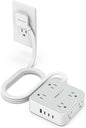 Surge Protector Power Strip, TESSAN 5 FT Extension Cord with Multiple Outlets Flat Plug, 4 USB (3 USB C) and 8 AC Outlets, 900J Protection, Wall Mount Charging Station for Home Office Supplies
