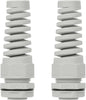 LeMotech 2Pcs NPT 3/4" IP68 Waterproof Cable Gland Flex Spiral Strain Relief Grey Nylon Joint with Gaskets for 13-18mm Wire Thread