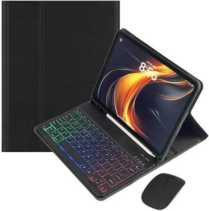 for iPad 11th (A16,2025) 11-inch, iPad 10th Gen 10.9 Inch 2022 Keyboard Case with Mouse and Rainbow Backlit Magnetic Detachable Bluetooth Keyboard Cover,Black