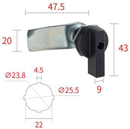 WJSKDQ 4PCS Thumb Operated Offset Thumb Cam Lock Black Cam Lock