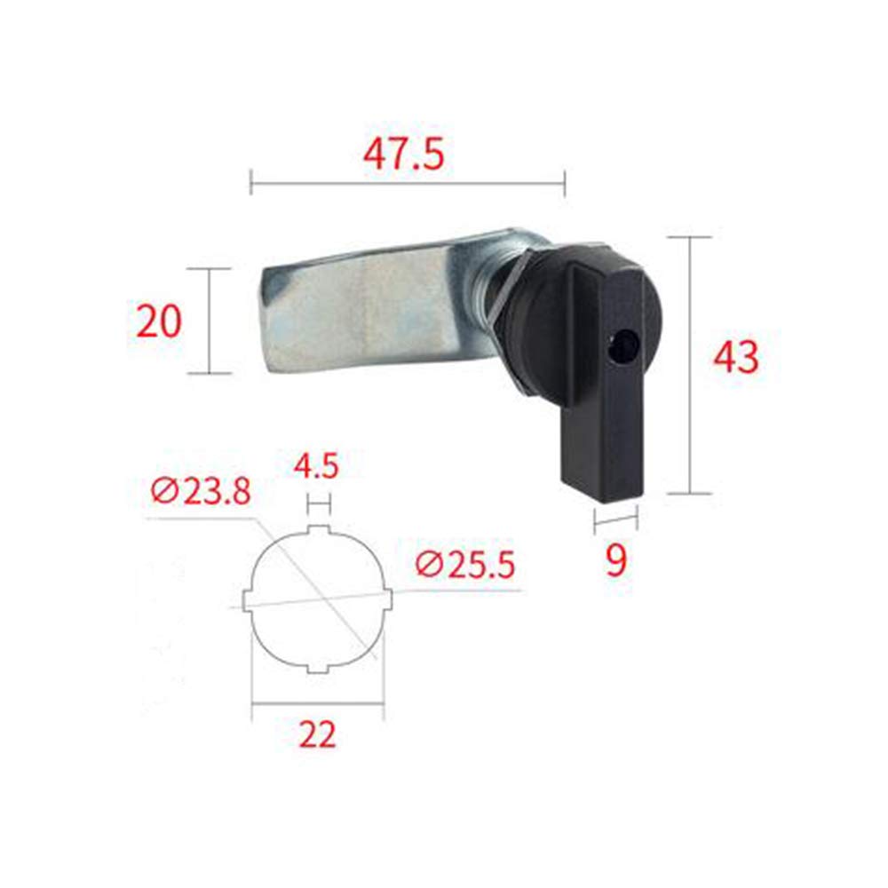 WJSKDQ Thumb Operated Offset Thumb Cam Lock, Black, 4PCS