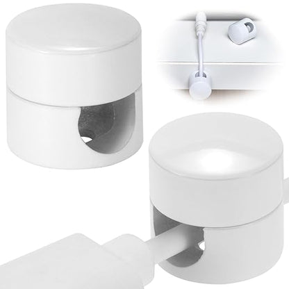 2 Sets Charger Holders for Cords, White Adjustable Cable Anchor Holders, Adhesive Metal Cord Clips, Cable Management Wire Organizers for Desk, Office, Nightstand