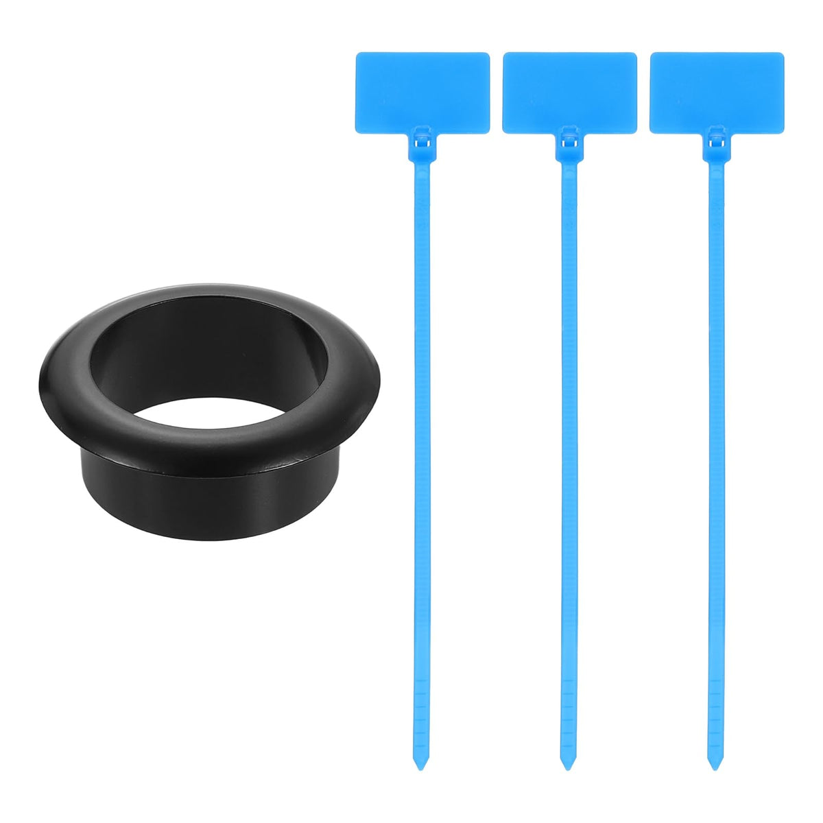 uxcell Desk Grommet, 1" (25mm) Zinc Alloy Cable Hole Cover Wire Cord Organizer with Marked Cable Ties for Home Office Desktop Wire, Black