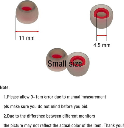 10 Pairs Small Earbud Tips Replacement Ear Tips for in- Ear Headphones Ear Bud Covers Silicone Earbuds Rubber Tips (Clear Red)