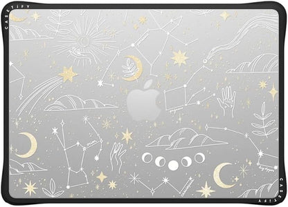 CASETiFY Impact MacBook Air 13.6" (M2-M4) Case [Cushioned Impact Corners/Scratch-Resistant/Anti-Slip Grip] - Stargazing - Clear Black