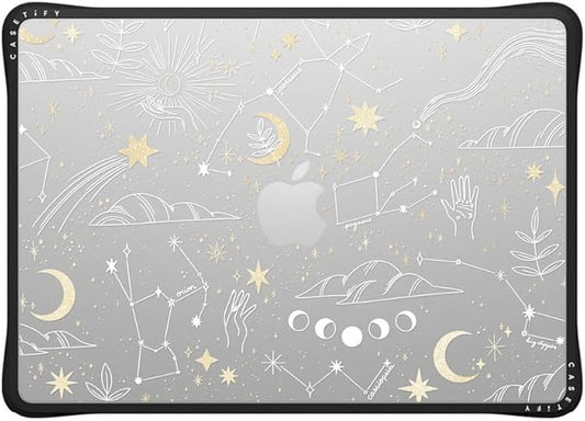CASETiFY Impact MacBook Air 13.6" (M2-M4) Case [Cushioned Impact Corners/Scratch-Resistant/Anti-Slip Grip] - Stargazing - Clear Black