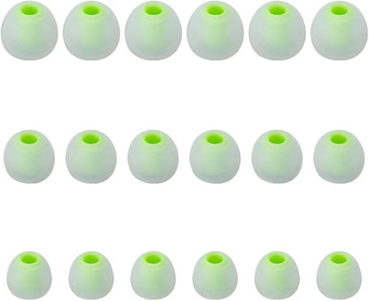 Earbud Tips Soft Silicone Earbuds Replacement Tips Fit for in-Ear Headphones(Inner Hole from 3.8mm - 4.2mm Earphones) 9 Pairs S/M/L,Transparent Green