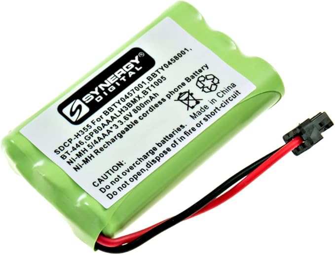 Synergy Digital Cordless Phone Batteries, Compatible with Uniden BT-909 Cordless Phone, (Ni-MH, 3.6V, 800 mAh), Replacement for Uniden BT-461 Battery, Combo-Pack Includes: 2 x SDCP-H355 Batteries