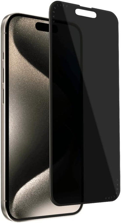 CASETiFY Impact Privacy Screen Protector [Strengthened 9H aluminosilicate glass, applicator included] for iPhone 15 Pro