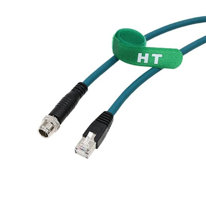 M12 8 Pin X-Code RJ45 GigE Ethernet Network Cable CAT7e for Cognex Basler Baumer Industrial Camera Sensor Barcode Reader PLC PC Router 30M