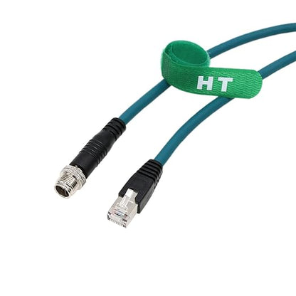M12 Ethernet 8 Pin X-Code Male to RJ45 CAT-7e Gigabit Cable for Baumer Cognex is 2800 3800 8000 260 470 Reader Camera Sensor (8 Meter)