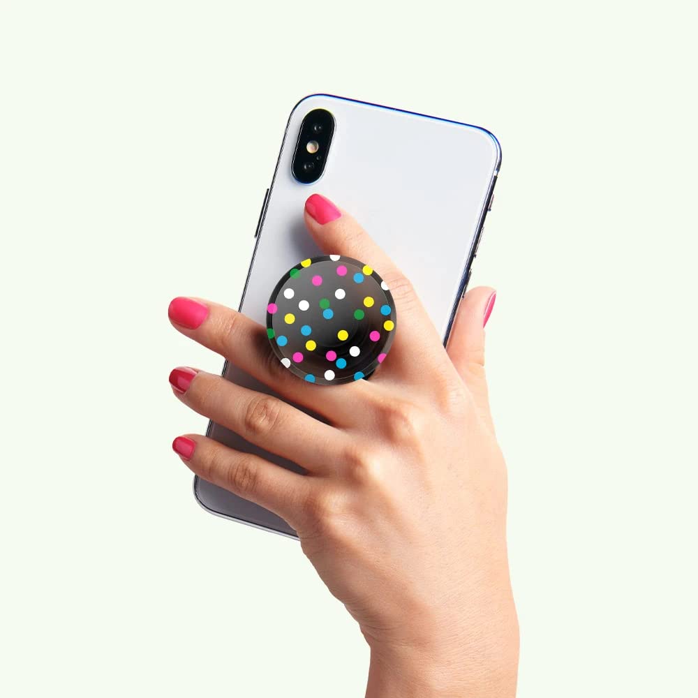 PopSockets Translucent Phone Grip with Expanding Kickstand, PopSockets for Phone, Translucent PopGrip - Black Disco