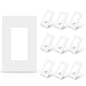 ELEGRP Matte Black 1-Gang Screwless Decorative Wall Plates, Standard Size Unbreakable Thermoplastic Faceplate Cover for Decorator Receptacle Outlet Switch, UL Listed (20 Pack)