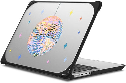 CASETiFY Bounce MacBook Pro 16-inch (M1-M5) Case [Enhanced Protective Corner Design/Ventilation Cutouts/Anti-Slip Grip] - Disco - Clear Black