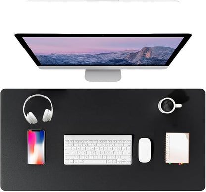 PU Leather Desk Pad Protector Gaming Mouse Pad Non Slip Desk Mat for Keyboard and Mouse Waterproof Desk Writing Pad for Office and Home Desk Accessories(Black, 35.4 * 17.7)