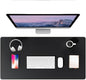 PU Leather Desk Pad Protector Gaming Mouse Pad Non Slip Desk Mat for Keyboard and Mouse Waterproof Desk Writing Pad for Office and Home Desk Accessories(Black, 47.2 * 17.7)