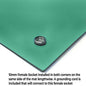 RubberStat Dual Layer ESD Compliant Workstation Rubber Table Mat Kit, Soldering, Cell Phone Repair, with Wrist Strap Set and Ground Cord - 24"x24" Green