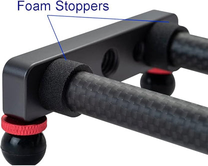 16 inches/40cm Mini Table Top Video Camera Slider Carbon Fiber Rail Rods for Smartphone iPhone Samsung DSLR Sony Canon Nikon Loading up to 11 lbs /5Kgs