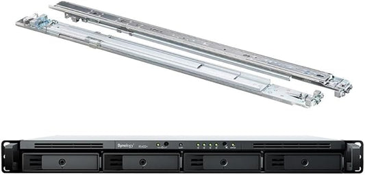 Synology RackStation RS422+ NAS Server with Ryzen 2.6GHz CPU, 2GB Memory, 32TB HDD Storage, 2 x 1GbE LAN Ports, DSM Operating System Bundle with Rail kit