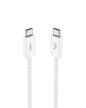 Belkin USB C to USB C Cable, 3.3ft, 60W - Type C Charger, iPhone Charger Cord, Soft, Braided, Flexible for iPhone 16, Galaxy S25, Pixel 9, Airpods, iPad Pro, Tablet & More, Travel Essentials - White