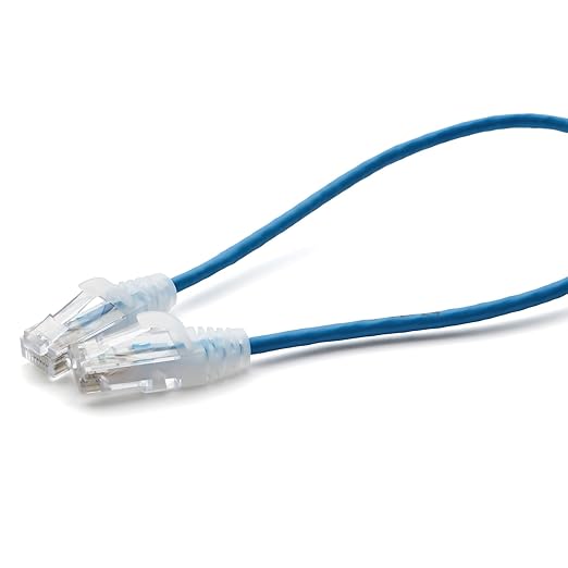 TRUECABLE Cat6 Component Rated Patch Cable, Unshielded (U/UTP), 1ft, Blue, 28AWG Stranded Pure Copper, Snagless 10G High-Speed Ethernet Cable, PoE++ 4PPoE 100W, UL Listed, RoHS-3, 1 Pack