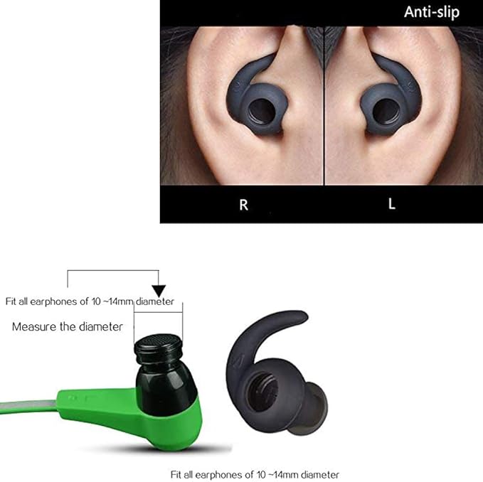 3 Pairs (S M L) Silicone Eargel Replacement Earbuds Eartips Compatible for Synchros Reflect BT Sports Wireless in-Ear Earphones (Dark-Grey)