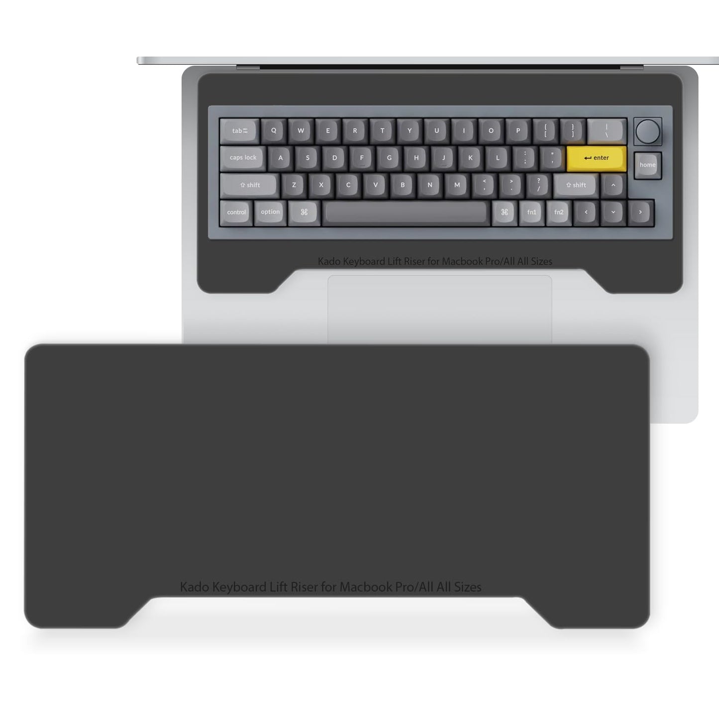 Kado Lift Riser Acrylic for External Keyboard, Frosted Surface Black, Office Gaming Laptop Keyboard Cover Mechanical 40%/60%/65%/70% Stand Holder Made for MacBook Air/Pro 13"/14"/15"/16"