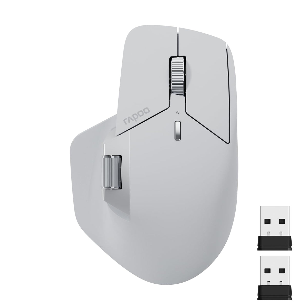 Rapoo MT760 PRO Wireless Mouse, NearLink + Bluetooth 5.0 Multi-Device, 12K DPI, 2K Polling, Ergo for Work & Gaming, 11 Programmable Buttons, On-Board Memory, Quiet Clicks, USB-C, 120 Days Battery Life