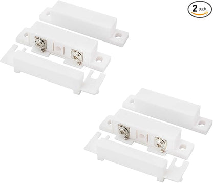 2Pcs Magnetic Reed Switch Wired Surface Mount Normally Closed NC Contact Sensor Alarm Magnetic Door Switch with 2 Wires, PVC, MC-31