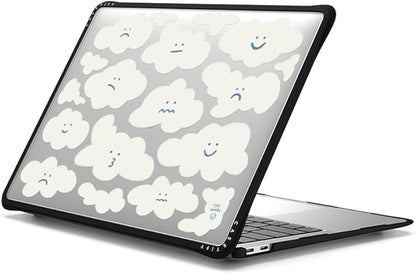 CASETiFY Impact MacBook Air 13" (M1/Intel) Case [Cushioned Impact Corners/Scratch-Resistant/Anti-Slip Grip] - Cute Clouds - Clear Black