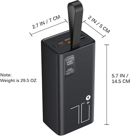 Portable Charger 70000mAh Power Bank High Capacity, 30W PD & QC 3.0 Fast Charging, 5 Output 2 Input USB-C Battery Pack with LED Display for Phone Tablet Camera & Camping Outdoor Travel Party