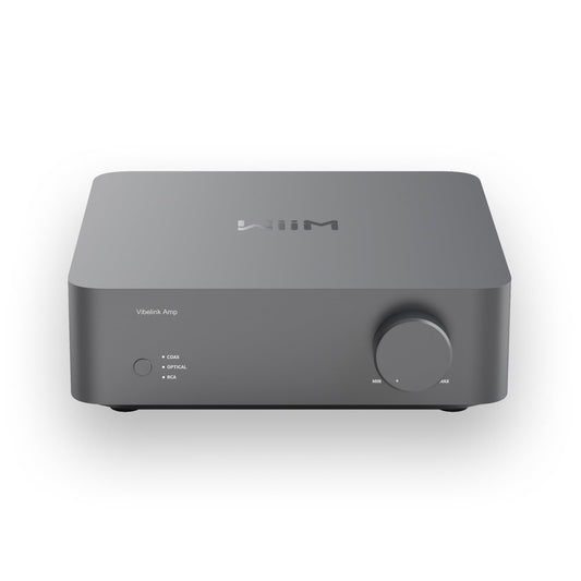 WiiM Vibelink Amp | 100W Power Amplifier with Premium ESS 9039Q2M DAC and TI TPA3255 | Compatible with WiiM Mini, Pro, Pro Plus, and Ultra | RCA, Coax, and Optical Inputs | Space Gray