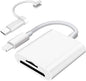 SD Card Reader for iPhone iPad Camera,Dual Card Slot Memory Card Reader Supports SD and TF Card Trail Camera Viewer Sd Card Adapter Portable Micro Sd Card Reader No Application Required Plug and Play