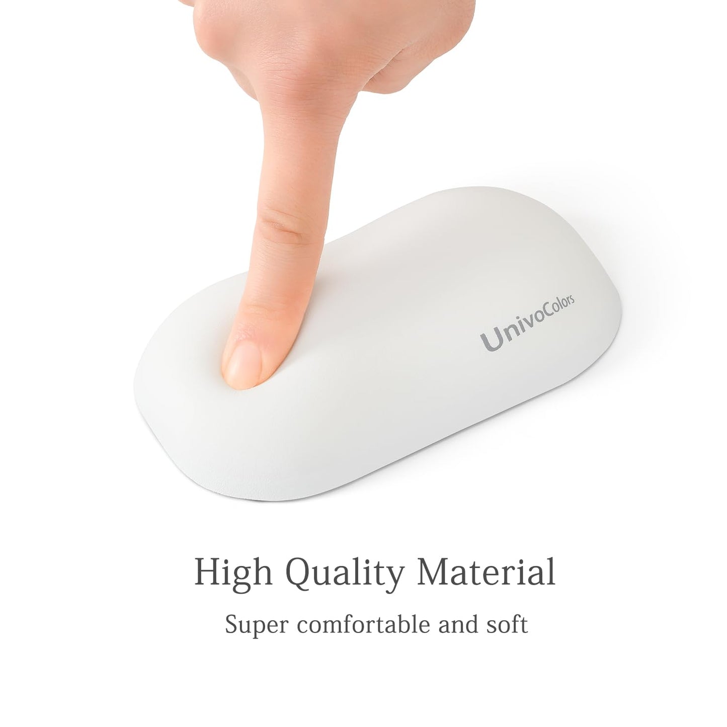 UnivoColors Design-Wave Wrist Rest, Artificial Sheepskin+Memory Foam+Ergonomic+Anti-Slip Gel, Resilience Support During Work and Gaming,Mouse Accessory,White