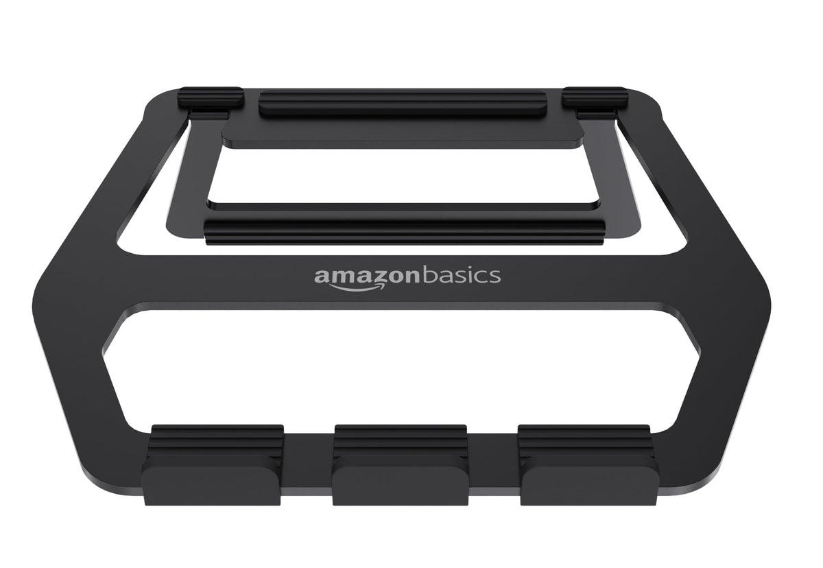 Aluminum Portable Foldable Laptop Stand with Ventilated Cooling, Anti-Slip Design, Travel-Friendly, for Laptops up to 13", Black