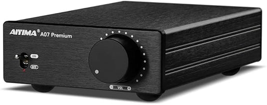 AIYIMA A07 Premium TPA3255 Power Amplifier 300Wx2 HiFi Class D Amp Mini 2 Channel Stereo Amplifier for Desktop Bookshelf Speaker Home Audio Theater System with DC 32V Power Adapter