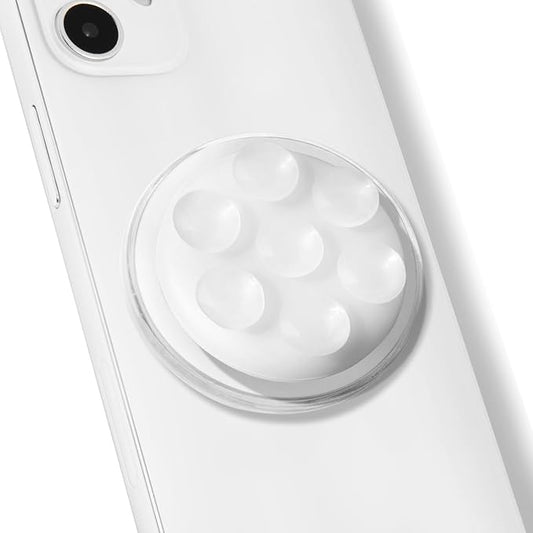 On The Grip Magnetic Silicone Suction Cup Phone Mount with Hands-Free Stand - Perfect for Selfies, Videos, Durable, Secure Grip, One-Touch Holding, Lightweight, Sleek Design (White)