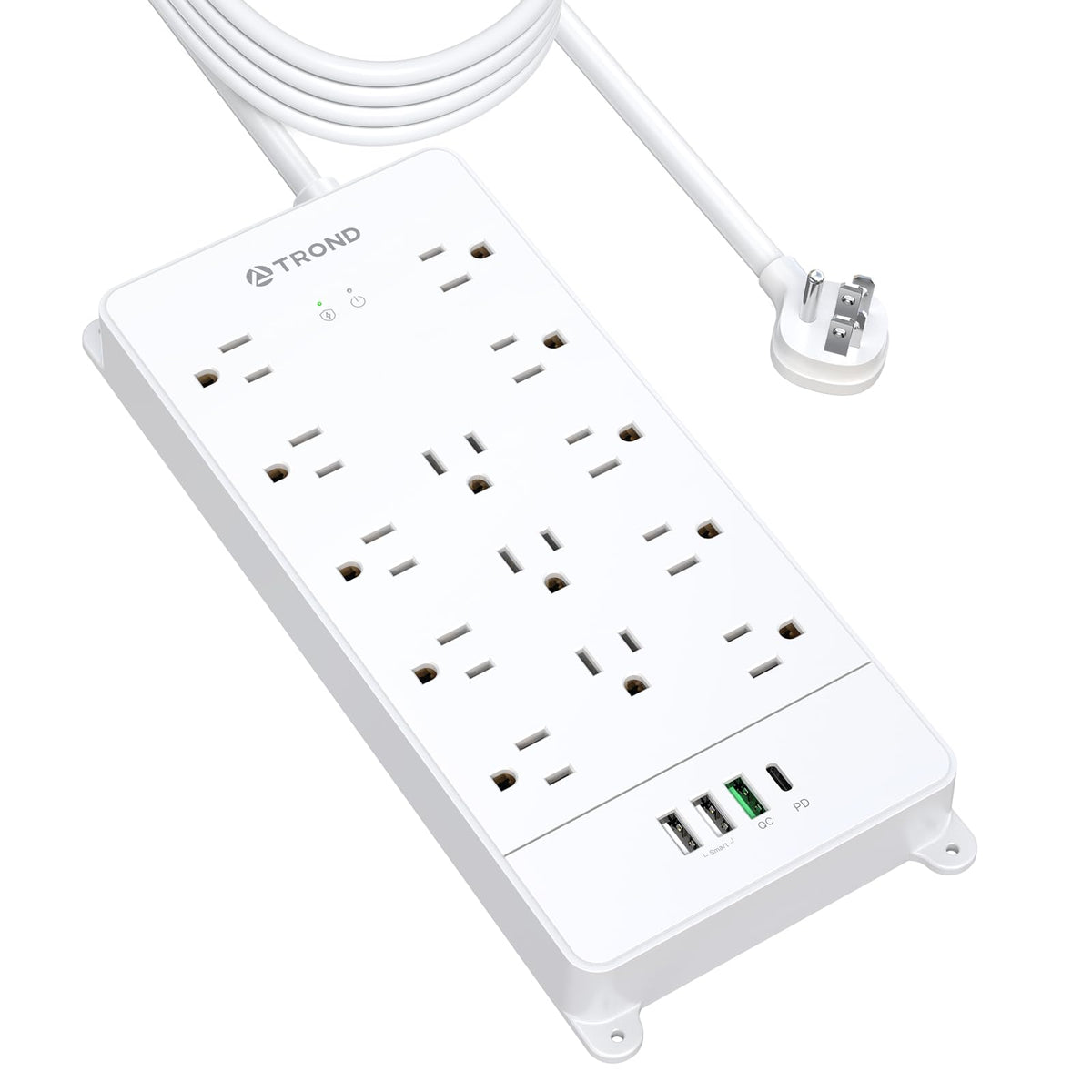 TROND Power Strip Surge Protector 10ft Cord, 4000J, 4 USB, ETL Listed,Black