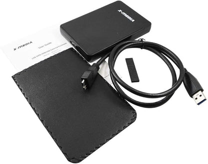 X-MEDIA XM-EN2279U3 2.5-Inch Tool-Free USB 3.0 SATA SSD HDD Hard Disk Drive External Enclosure Case | Support 7mm / 9.5mm Height HDDs