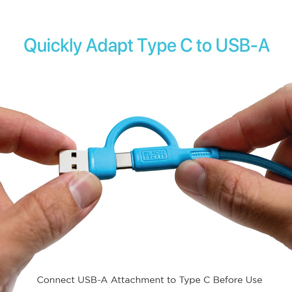 BLACK+DECKER USB C Multi Charging Cable, Fast Multi Charger Cable w/Adapter