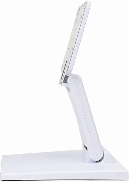 WEARSON Single Adjustable LCD Monitor Stand Mount Folding VESA Monitor Desk Stand with VESA Hole 75x75mm 100x100mm (White)