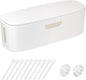 Cable Management Box - Large Cord Organizer Box to Hide Power Strip & Under Desk, TV Computer Wires Cable Organizer Box with Baby Proofs, Desk Cord Organizer for Home/Office - White