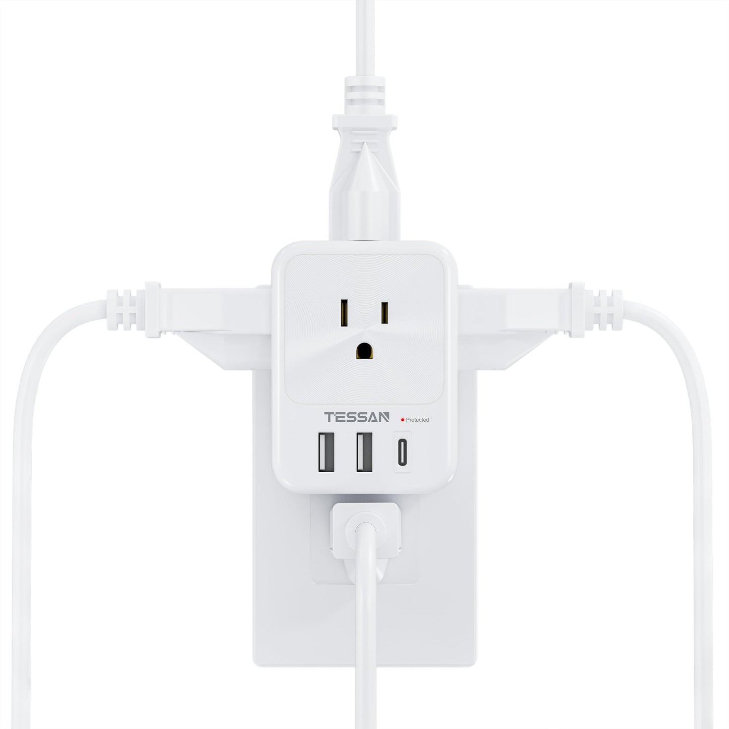 TESSAN Surge Protector Wall Outlet Extender, Multi Plug Outlet Splitter